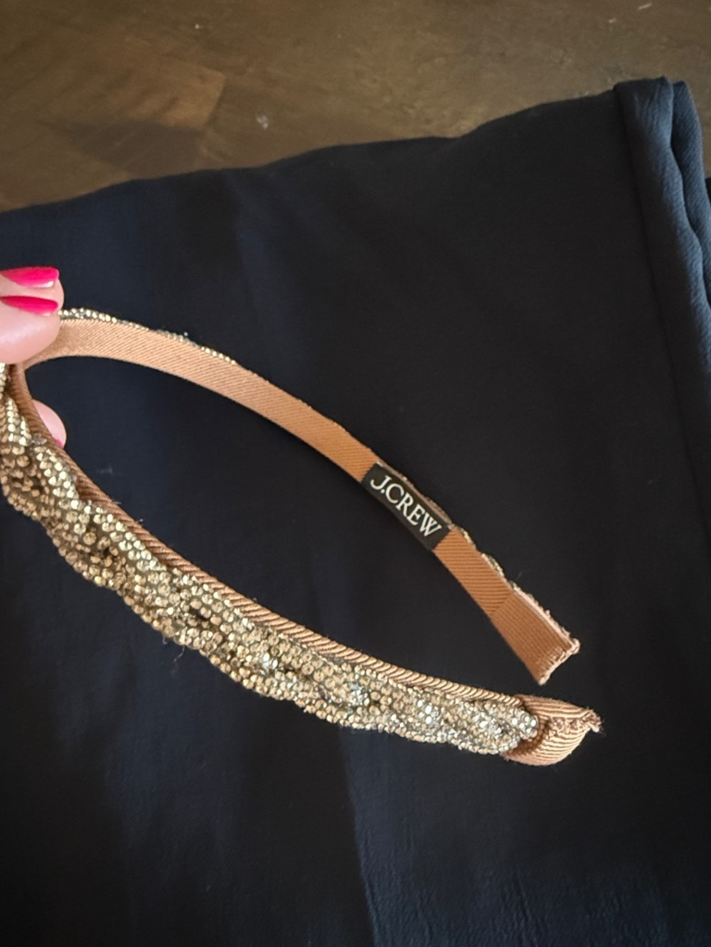 J Crew gold braided beaded headband